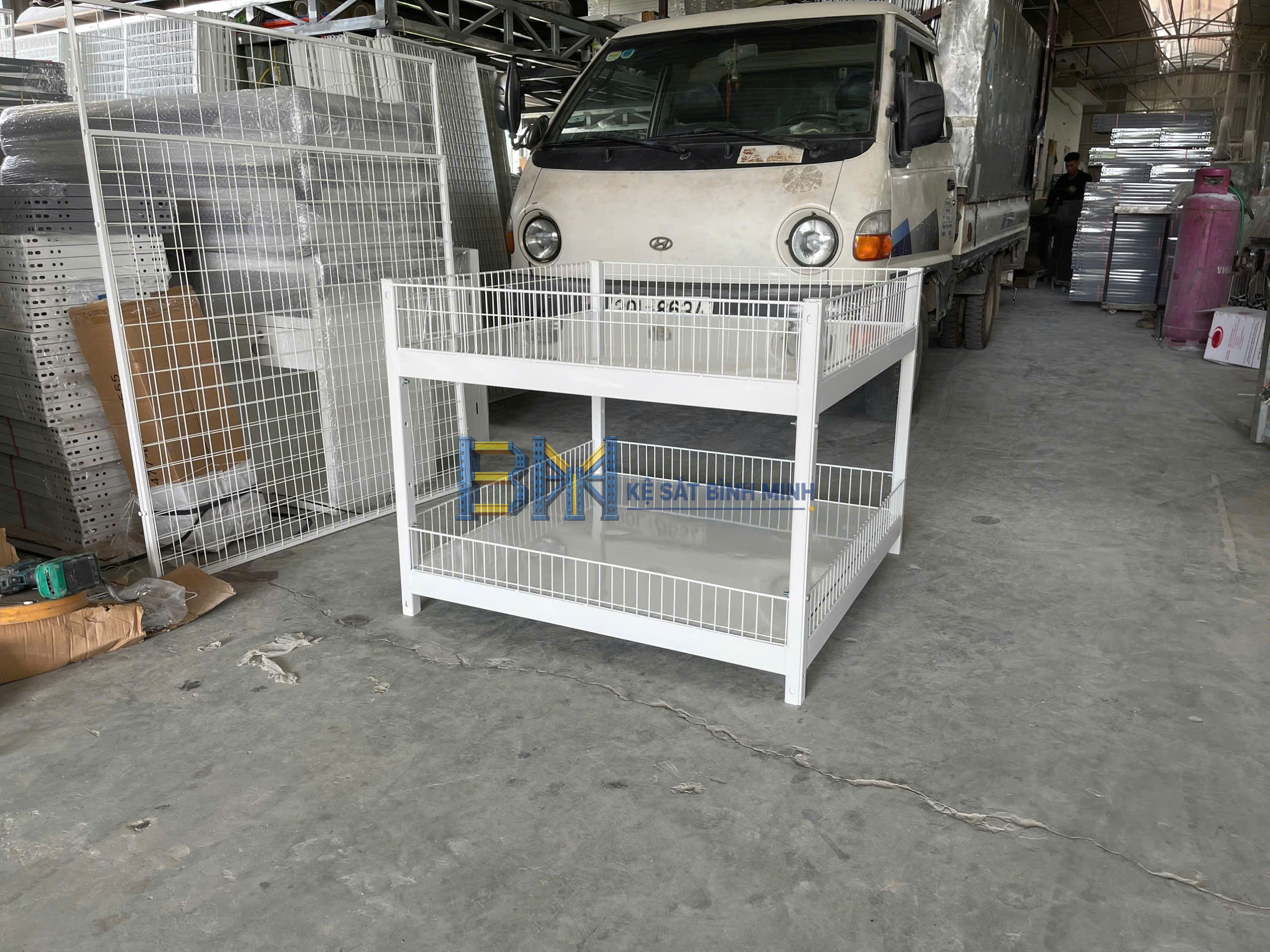 Kệ trưng bày đảo siêu thị 2 tầng - Ảnh 2
