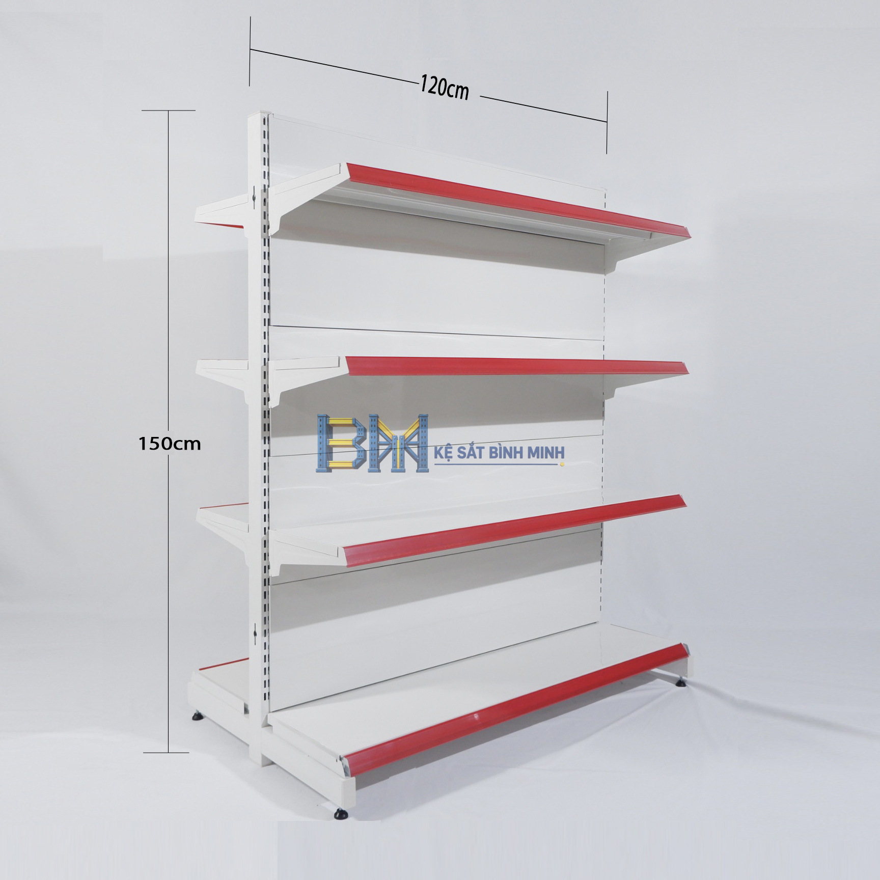 Kệ siêu thị đôi 4 tầng - C1500 x R760 x D1200 (mm) - Ảnh 3