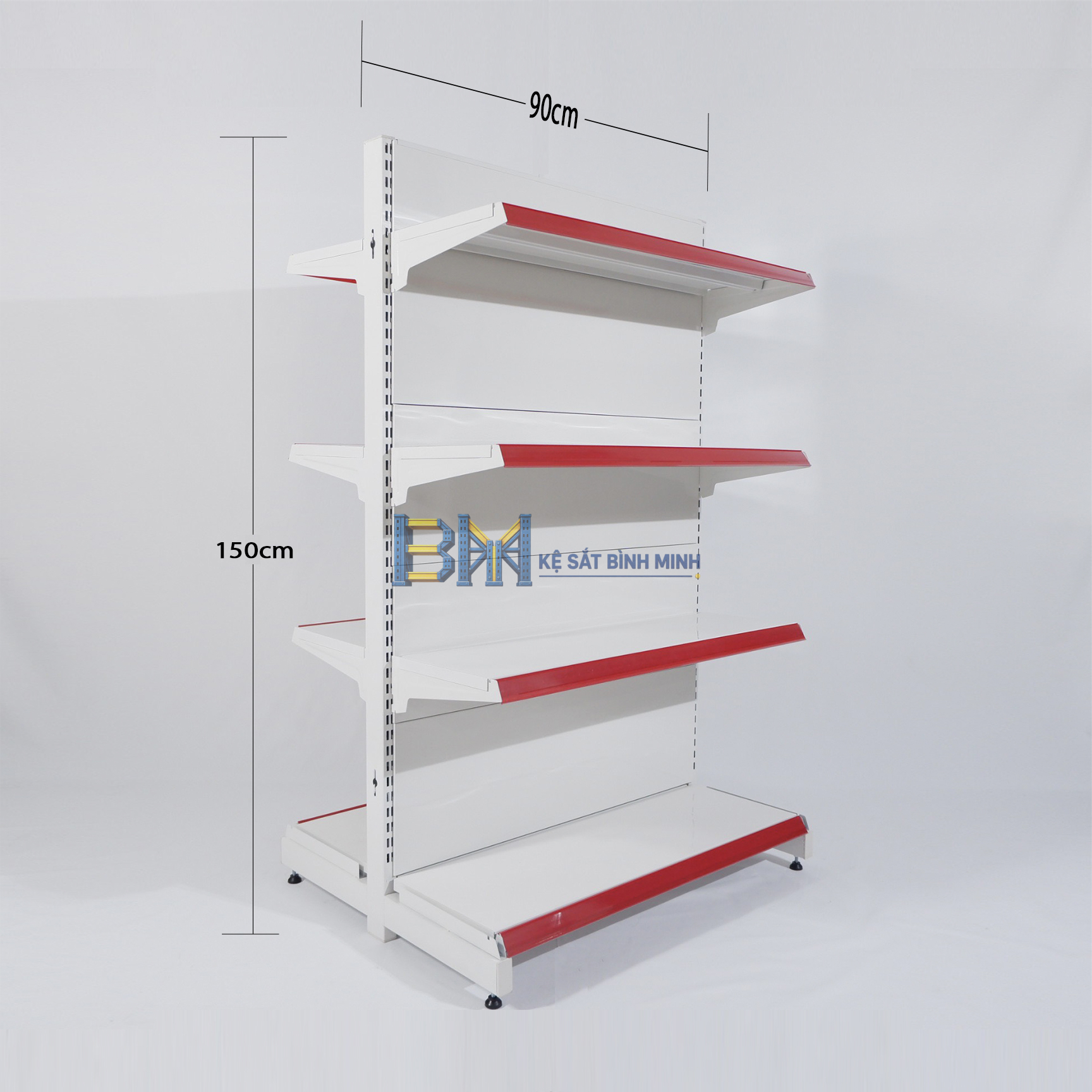 Kệ siêu thị đôi 4 tầng - C1500 x R760 x D900 (mm) - Ảnh 3