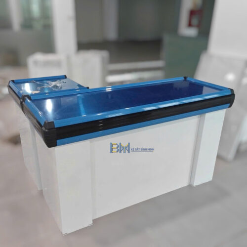 Bàn thu ngân dài 1,5m mặt inox
