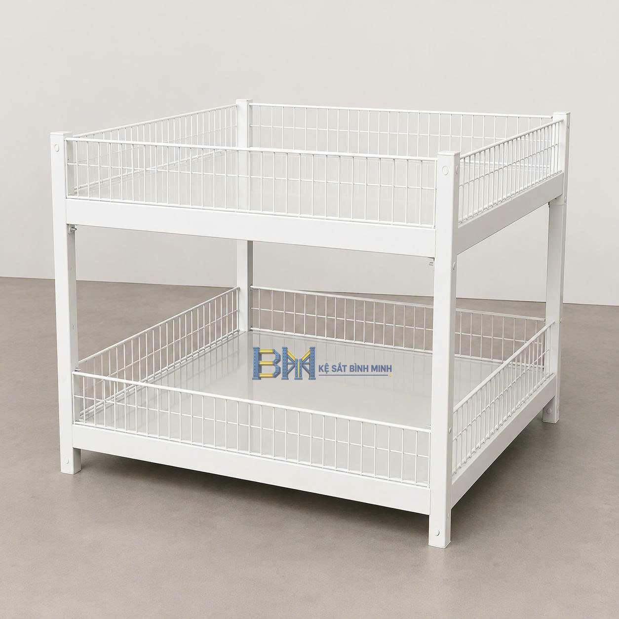 Kệ trưng bày đảo siêu thị 2 tầng